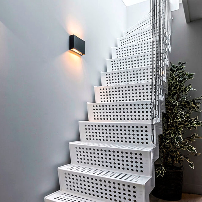 Perforated mesh durable and non-slip stairs