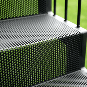 Staircase design steps metal perforated mesh stairs