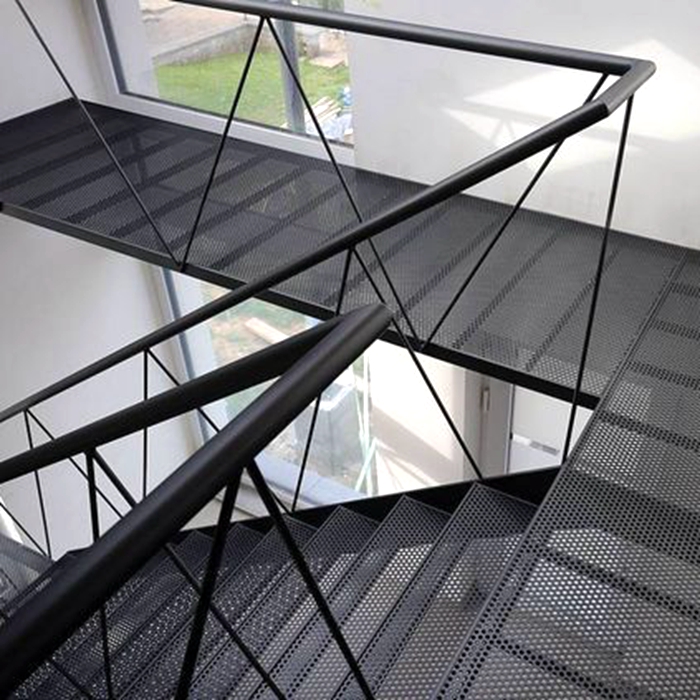 Wholesale Perforated Plate - Staircase design steps metal perforated mesh stairs – Dongjie