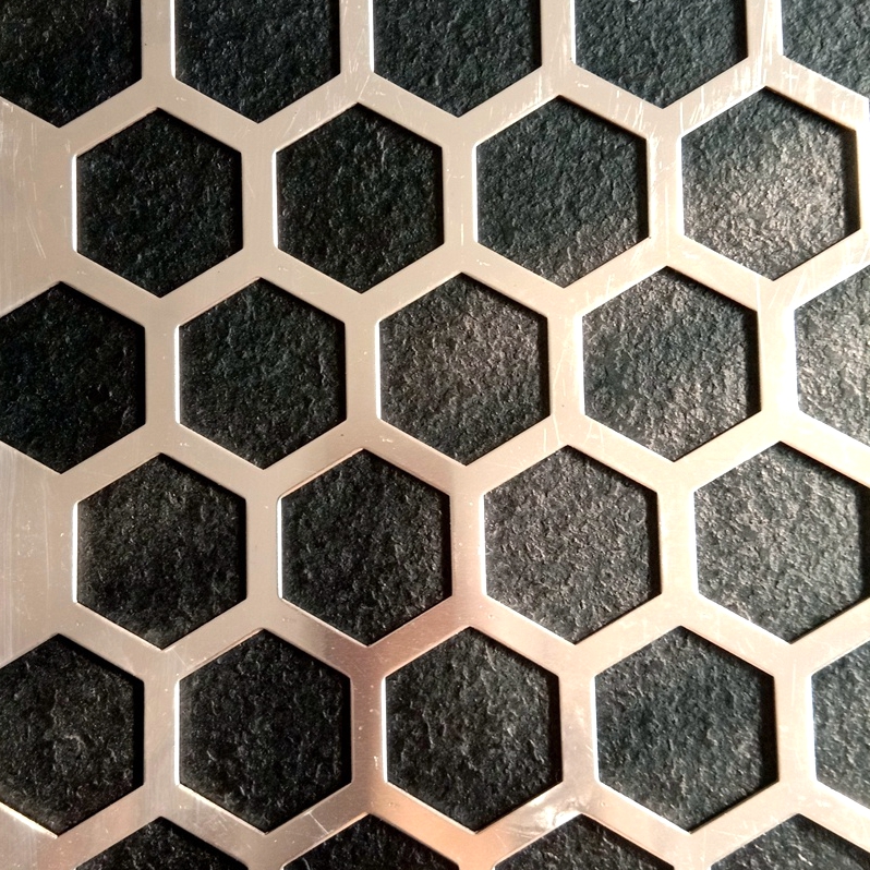 Good quality Perforated Mesh Screen - PVC coated aluminum hexagon hole stainless steel perforated mesh plate – Dongjie