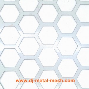 Suspended Ceiling Building Material Hexagonal Black Perforated Metal Wire Mesh for Gymnasium