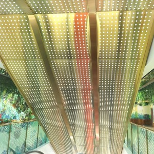 Shopping mall ceiling design metal perforated metal mesh