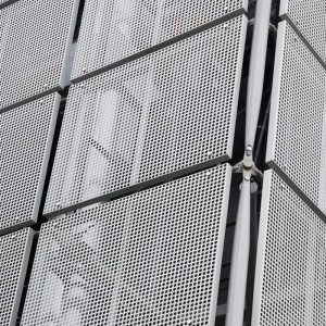 Perforated metal panel facade cladding for exterior decoration