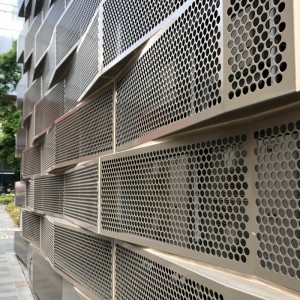Windproof and noise-reducing aluminum panels perforated metal exterior wall cladding