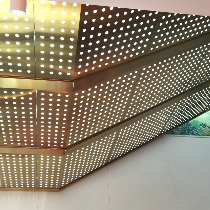 High Quality Punching Metal Mesh - Shopping Mall Decorative Perforated Metal Ceiling Tiles – Dongjie