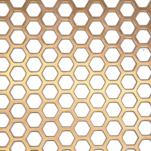 Aluminium Hexagonal Mabowo Perforated Panel Zokongoletsa