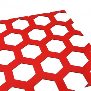 Aluminium Hexagonal bolongan Perforated Panel kanggo Dekorasi