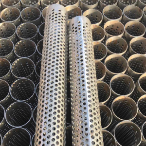 Custom hole size perforated metal mesh filter tube for liquid filtration