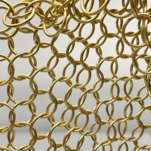 316 stainless steel ring mesh tirai hotel dekoratif chain mail mesh