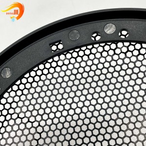 Stainless Steel Black Round Hole Speaker sebui se Koahela Perforated Metal Mesh