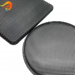 Black perforated metal speaker grill protection grill