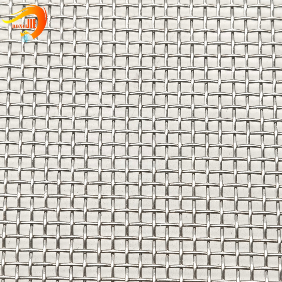 2019 wholesale price Metal Stamping Parts - 304 stainless steel plain weave square hole crimped woven wire mesh – Dongjie