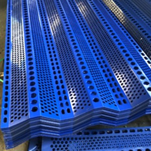 Powder coated perforated wind and dust suppression net