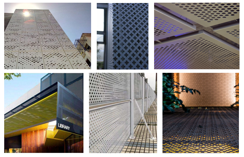 Application of perforated mesh of different materials