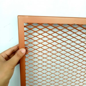Aluminum expanded metal mesh with border ceiling