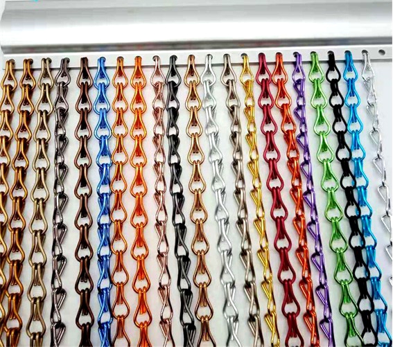 Factory Supply Metal Chain Link Curtain - Aluminum Colorful Chain Fly Screens for Window & Door – Dongjie