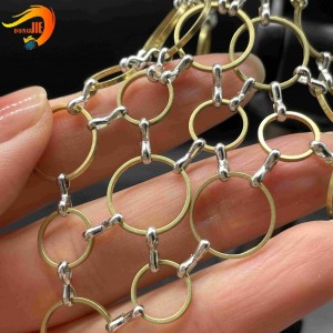 Copper chainmail metal ring mesh curtain for decoration