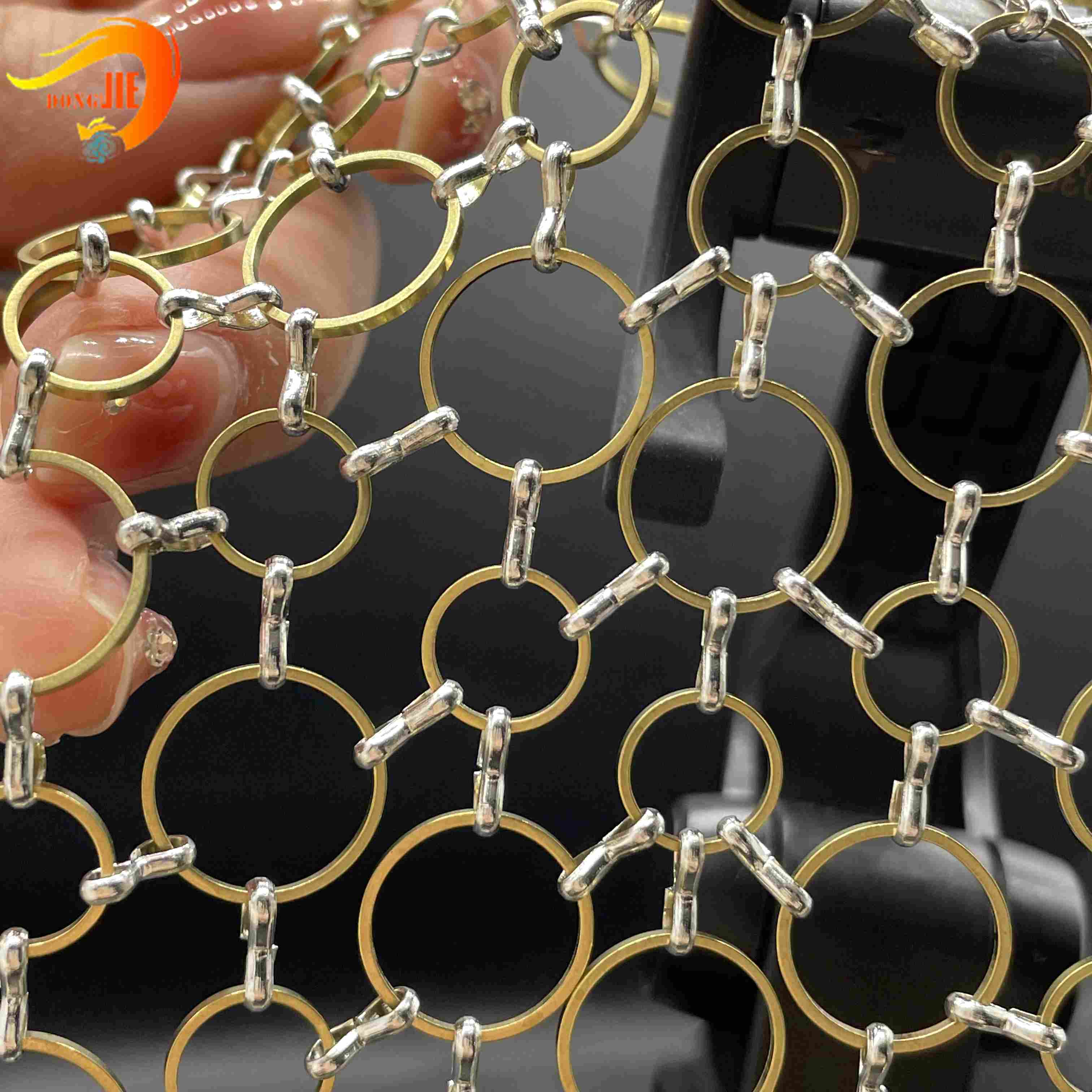Interior decoration copper chainmail metal ring mesh curtain Featured Image