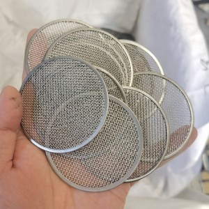 304 paslanmayan polad metal dəyirmi kənar toxunmuş filtr mesh