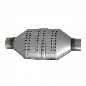 Three way Oval Universal Catalytic Converter with ceramic substrate Euro III Euro IV