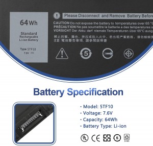 Veleprodaja 5TF10 baterija proizvođača za Dell Precision 7530 P74F NYFJH