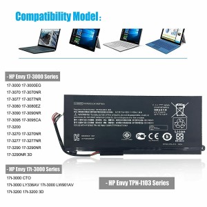 VT06XL Laptop Battery Bakeng sa HP Envy 17 3277NR 3070NR 17-3001ED 17T-3000