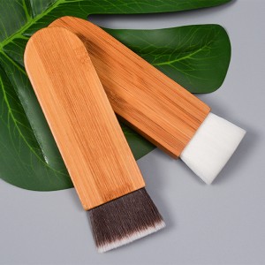 លក់ដុំដុំជក់ផាត់មុខវិជ្ជាជីវៈដែលមានស្លាកយីហោផ្ទាល់ខ្លួនតែមួយជាមួយនឹងជក់សក់ vegan ឫស្សី Handle Cosmetic Brush
