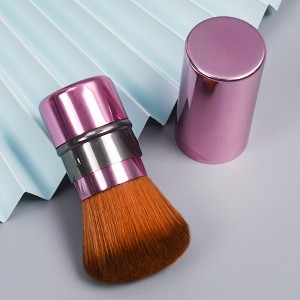 DM High End Logo personalizado Popular Vegan Makeup Powder Brush Kabuki Travel Cosmetic Brush Cepillos para rubor facial