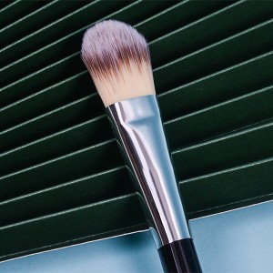 Wholesale custom logo single makeup brush mask foundation brush vegan mask applicator wooden handle face mask brush