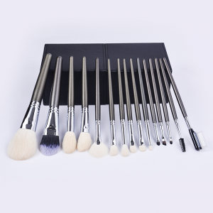 Dongshen 15pcs makeup brush set wholesale top kalidad nga buhok sa kanding kahoy nga gunitanan pribadong label katahum kosmetik brush