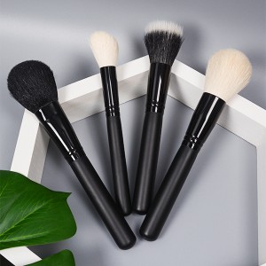 DM ຄຸນະພາບສູງ 8Pcs Private Label Wool Make Up Brushes Wooden Handle Animal Hair Makeup Brush Set Cosmetic Brush