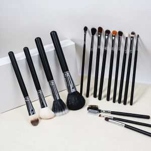 Dongshen makeup brush set professional classic 16pcs soft non-flying powder goat hair pony hair private label cosmetic brushes