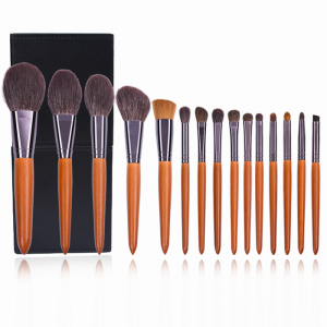Dongshen brush makeup brush set wholesale skin-friendly natural goat hair tapered wooden handle cosmetic brush kit