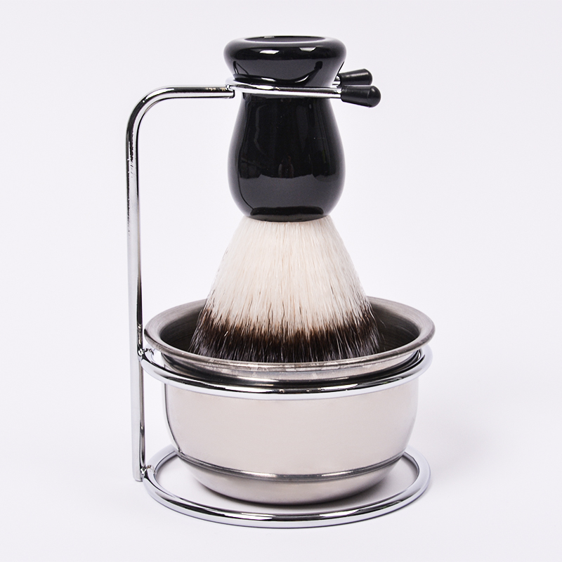 High quality Resin Handle Synthetic Hair Razor Shaving Brush Holder Set Mens Shaving Kit Beard Grooming Kit 1