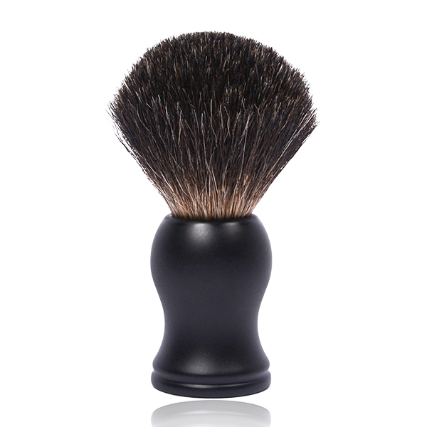 High quality custom logo shaving brush with resin handle black badger hair moustache brush for men grooming 1