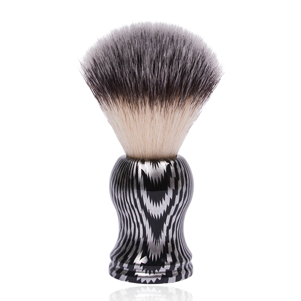 Dongshen High quality private label zebra stripes plastic handle synthetic hair mens shaving brush custom shave brush