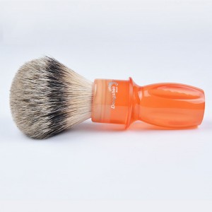 Dongshen private label personalizado 22mm 24mm punho laranja transparente bluk silvertip texugo pincéis de creme de barbear