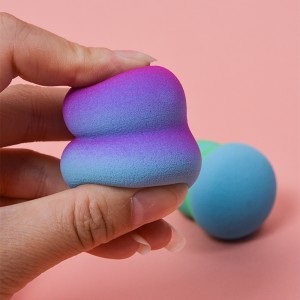 Fabricant d'esponges de maquillatge Dongshen en forma de carbassa color degradat personalitzat sense làtex batedora d'esponges de maquillatge de bellesa