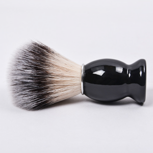 Pennello da barba per capelli in fibra sintetica di alta qualità, colore nero, manico in legno, per la cura degli uomini
