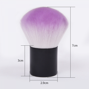 Dongshen Lag luam wholesale Private Label Mos Purple Tip Synthetic Hair Kabuki Powder Makeup Txhuam Blusher Txhuam