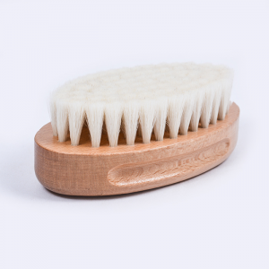 Персонализирано лого Висококачествени меки кози четина Дървена бебешка четка за коса Четка за брада за подстригване на мъже