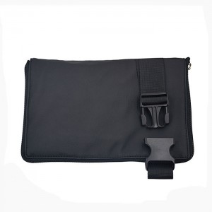 Tas sikat dandanan sabuk kulit PU berkualitas tinggi kanthi Logo Kustom Tali Sabuk