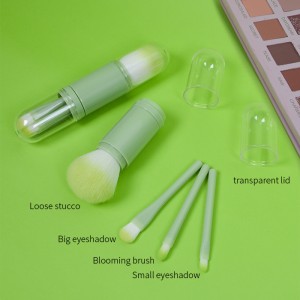 DM New Design Make Up Brushes Retractable Makeup Brush Synthetic Hair Travel Mini Makeup Brush Set na may Box