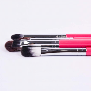 Dongshen makeup brush manufacturer private label 5pcs vegan synthetic hair wood handle eyebrow eyeshadow blending makeup brushes