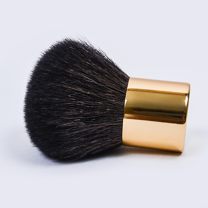 Dongshen Wholesale Private Label Gold Facial Goat Hair Kabuki Brush Makeup Brush Blusher Powder Brush