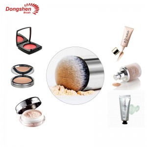 Dongshen high quality white wooden handle synthetic hair makeup foundation brush
