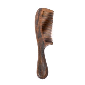 Natuerlik sandelhout mei de hân makke Fine Tooth Comb Antistatyske Head Massage Classic Kam Haar Styling Tool foar hiersoarch