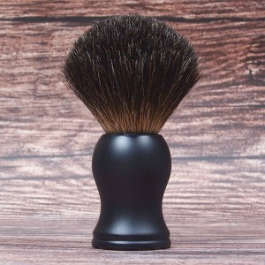 Mataas na kalidad na custom logo shaving brush na may resin handle black badger hair mustache brush para sa mga lalaking nag-aayos