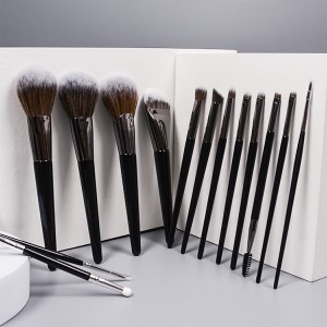 DM 14 makeup brush set wholesale poraefete label lehong handle synthetic hair pony hair cosmetic brush makeup tool