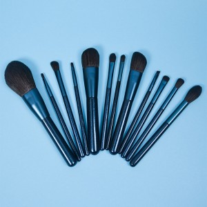 Dongshen vegan makeup brush wholesale good price fiber synthetic hair blue facial makeup beauty brush set